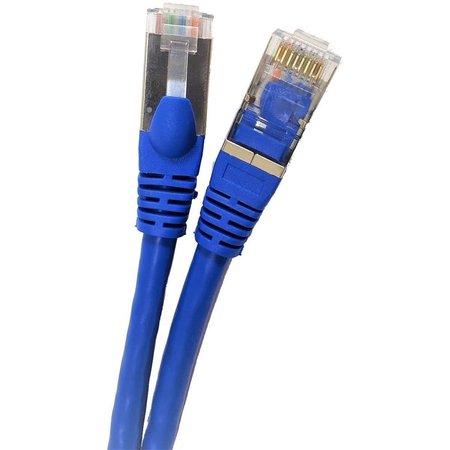 MICRO 25 ft. CAT 7 SFTP Double Shielded RJ45 Snagless Ethernet Cable, Blue MI332946